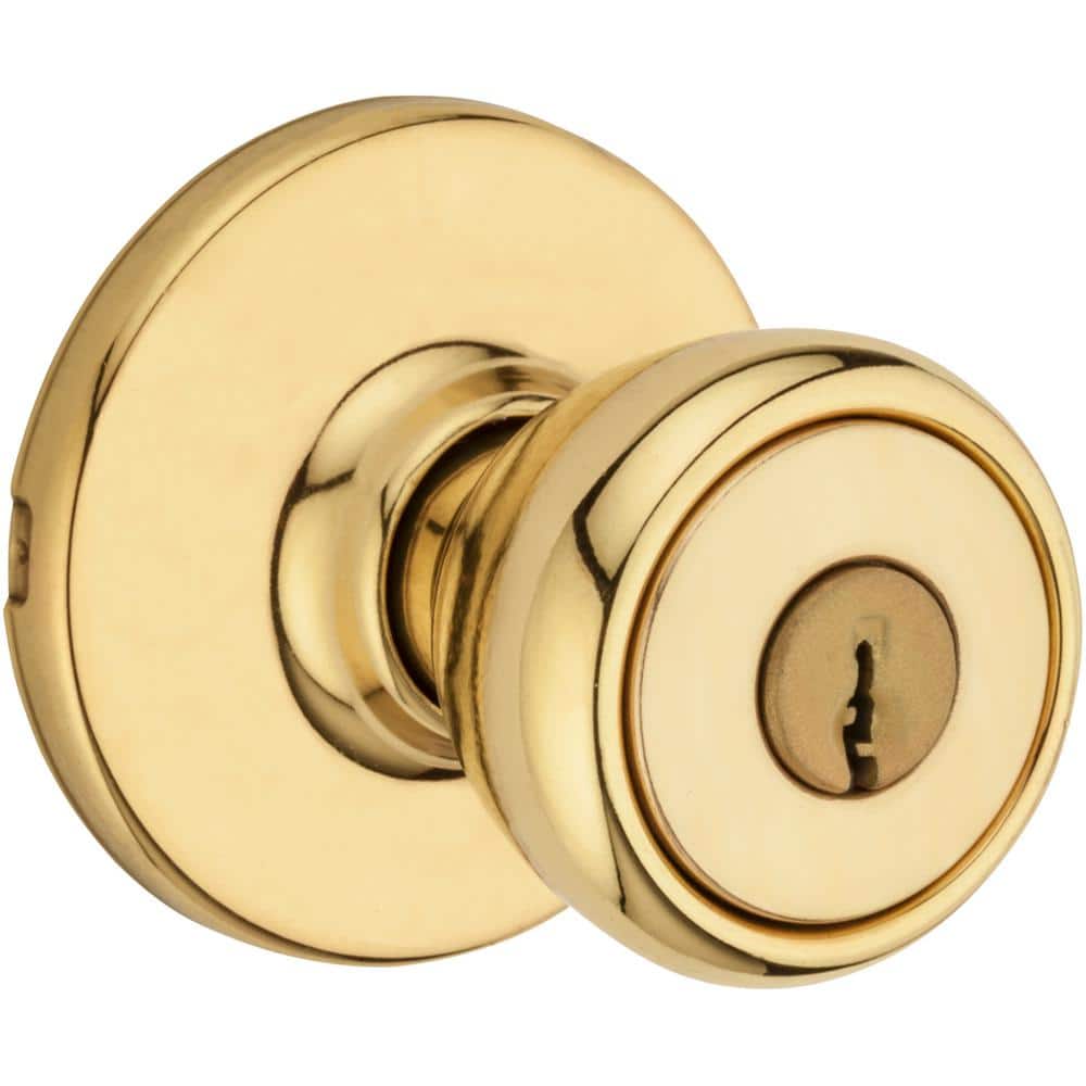 Kwikset Tylo Polished Brass Keyed Entry Door Knob 94002873 The Home