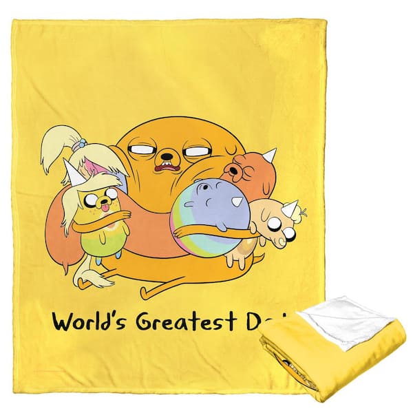 THE NORTHWEST GROUP Adventure Time Silk Touch Throw Blanket Worlds Greatest Dad