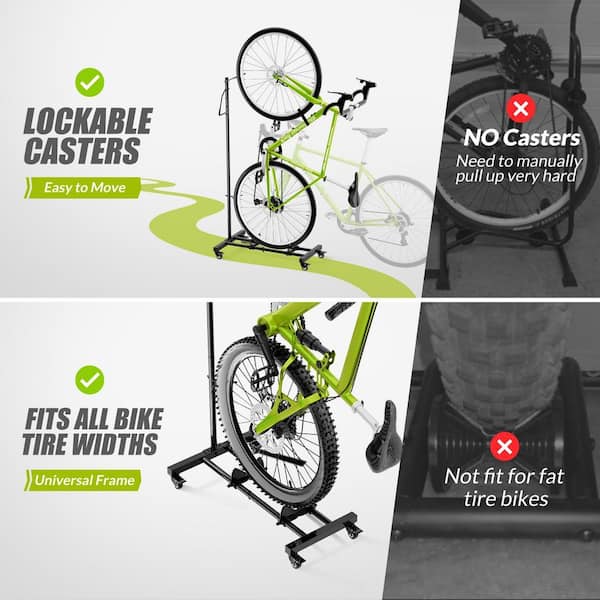 Cyclingdeal CD Upright Vertical & Horizontal MTB Road Bike Bicycle Floor Parking Stand Rack - View #2