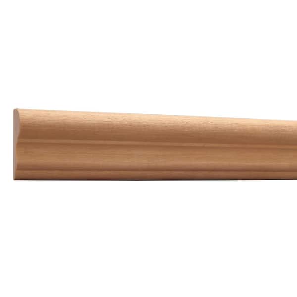 OML43A-8FTWHW 0. 609 in. D x 1.75 in. W x 96 in. L Unfinished White Hardwood Chair Rail Moulding