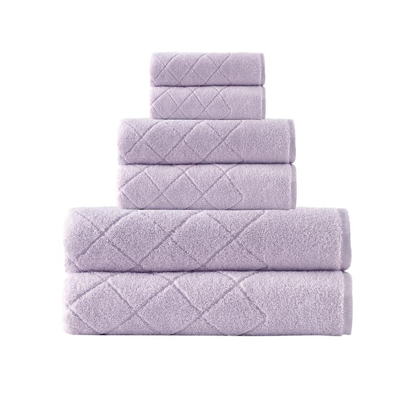 Unbranded Gracious 6-Pieces Lilac Turkish Cotton Towel Set
