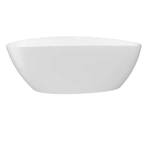 ILEANA 67 in. x 30 in. Soaking Bathtub with Universal Drain in White Gloss