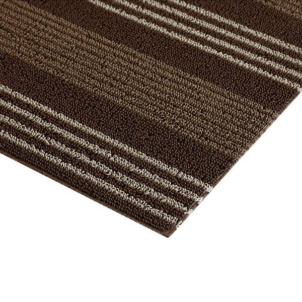 Brown Stripe 16 in. x 24 in. PVC Door Mat