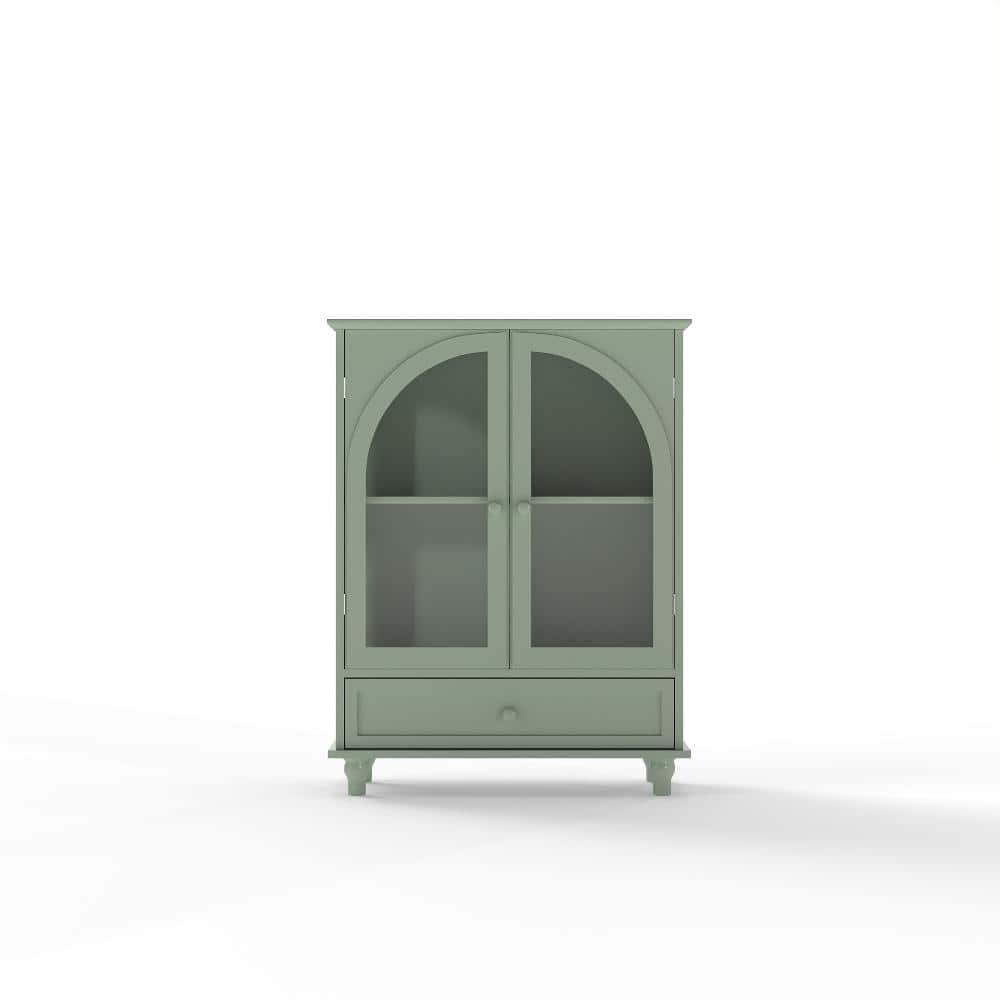 27.95 in. W x 14.96 in. D x 36.81 in. H Green Linen Cabinet with Tiered Top & 1 Drawer price history on PriceWatchPro
