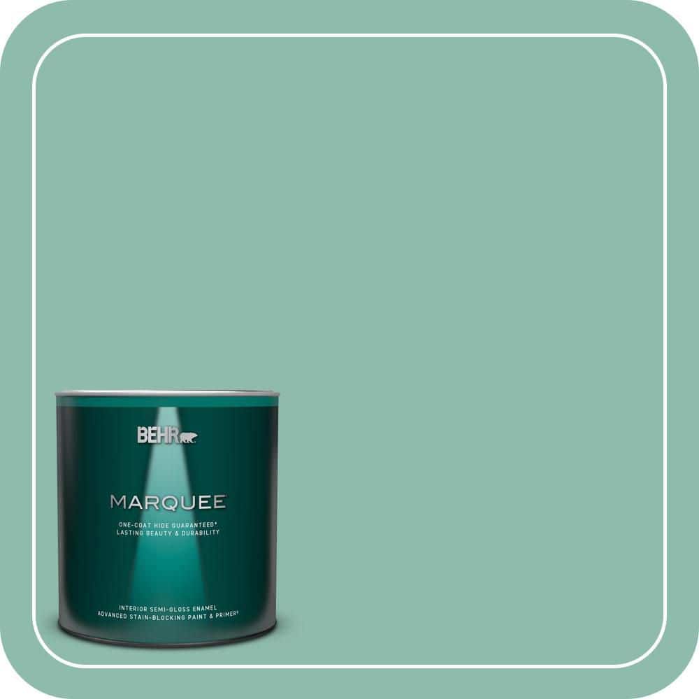 1 qt. #MQ6-37 Mild Evergreen One-Coat Hide Semi-Gloss Enamel Interior Paint & Primer price history on PriceWatchPro