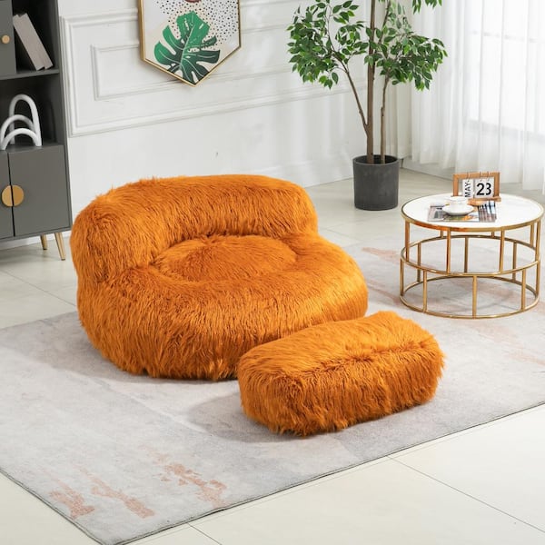 Pouf / Footstool - Faux Leather  CordaRoy's Convertible Bean Bags
