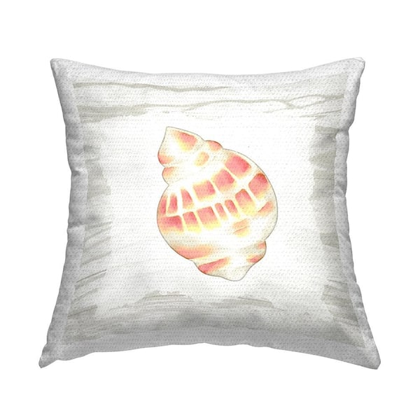 Stupell Industries Beach Life Seashell Patterned Pink Square Outdoor Throw Pillow