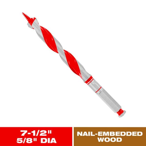 DIABLO 5/8 in. x 7-1/2 in. Carbide Auger Drill Bit for Wood and Nail-Embedded Wood