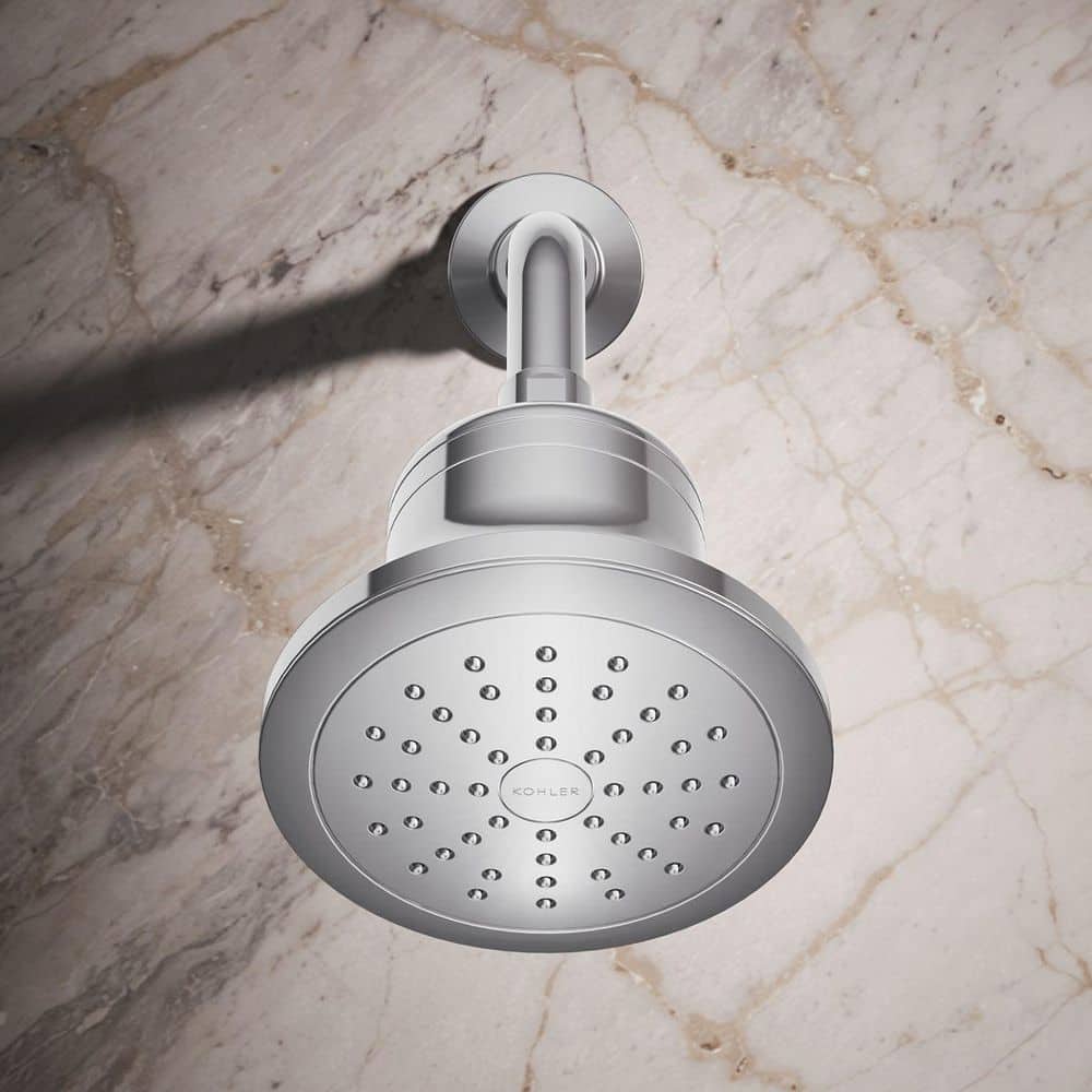 Polished Chrome Wall Mounted Rain Showerhead with Filter