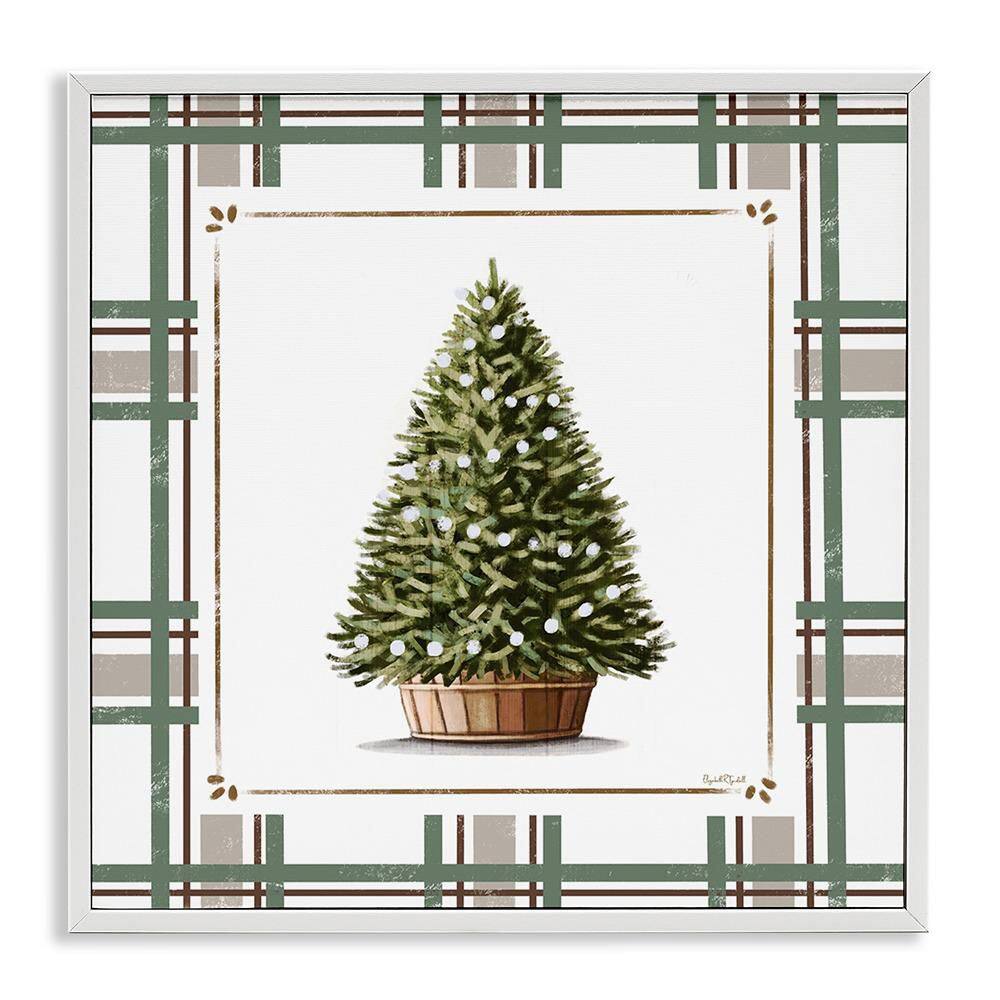 Potted Christmas Tree Plaid by Elizabeth Tyndall 1 Piece White Framed Giclee Religious Art Print 17 in. x 17 in. price history on PriceWatchPro