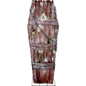 5 ft. Lifesize Animated Coffin Prop with Lights and Sound, Indoor/Covered Outdoor Halloween Decoration