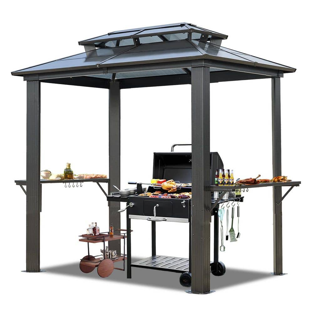 Endark 5 ft. x 8 ft. Grey BBQ Grill Gazebo with