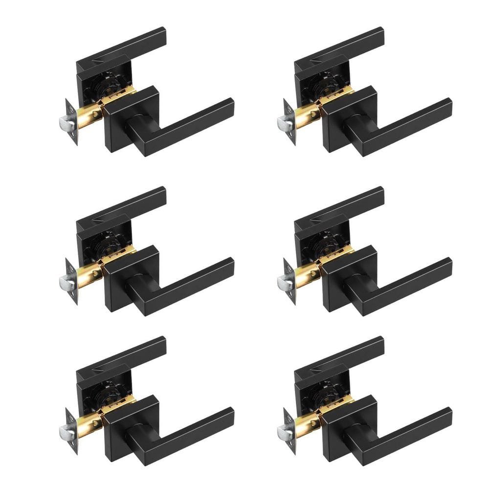 Passage Door Handle, 6 Pack Matte Black Door Lever, Left or Right Handing Reversible Lever Non-Locking, 45° Rotation price history on PriceWatchPro