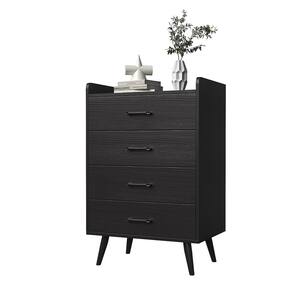 Black 4 drawer 23.62 in. Wide Chest of Drawers