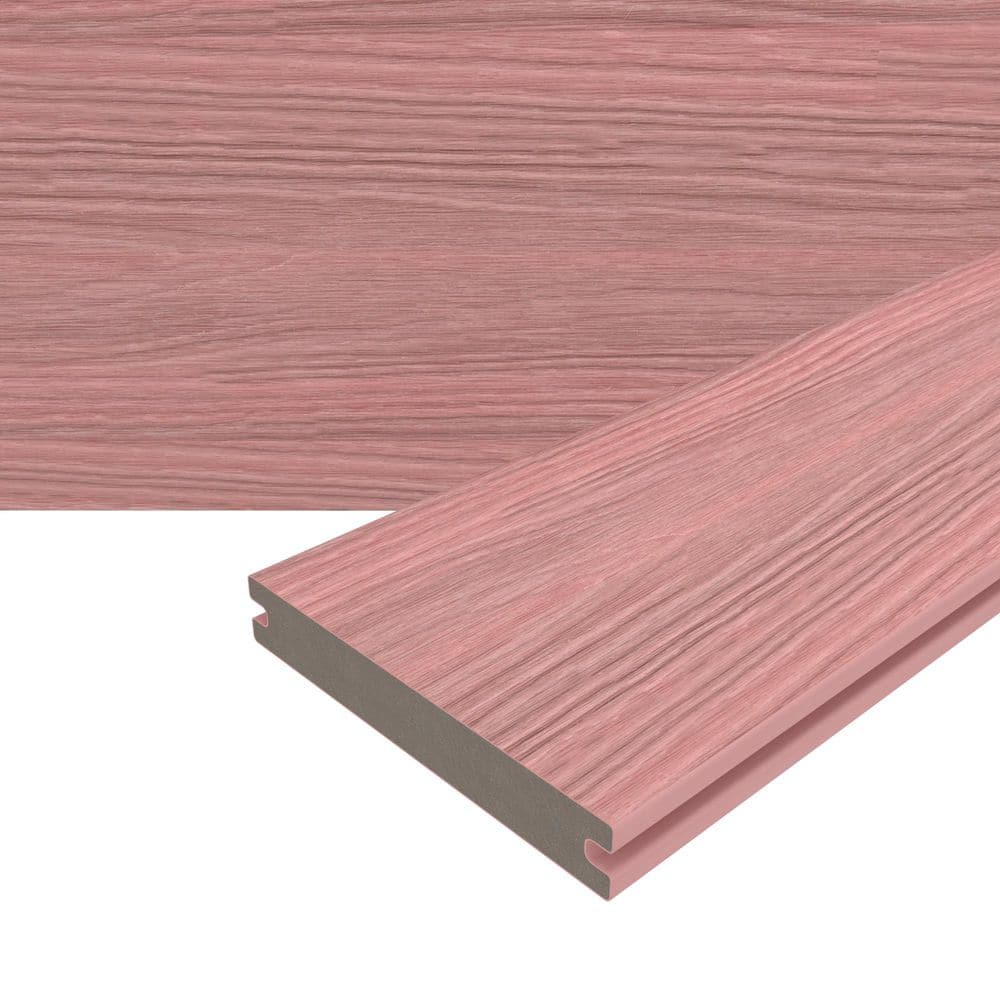 Magellan PLUS 0.88 in. x 5.43 in. x 8 ft. Rustic and Wood Grain Seoul Pink Grooved Composite Decking Board price history on PriceWatchPro