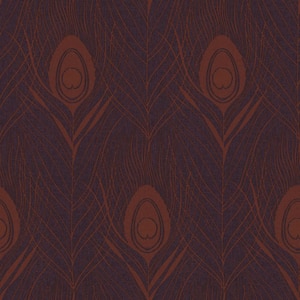 Absolutely Chic Metallic Red/Lilac Vinyl Non-Woven Non-Pasted Peacock Feather Metallic Wallpaper (Covers 57.75 sq.ft.)