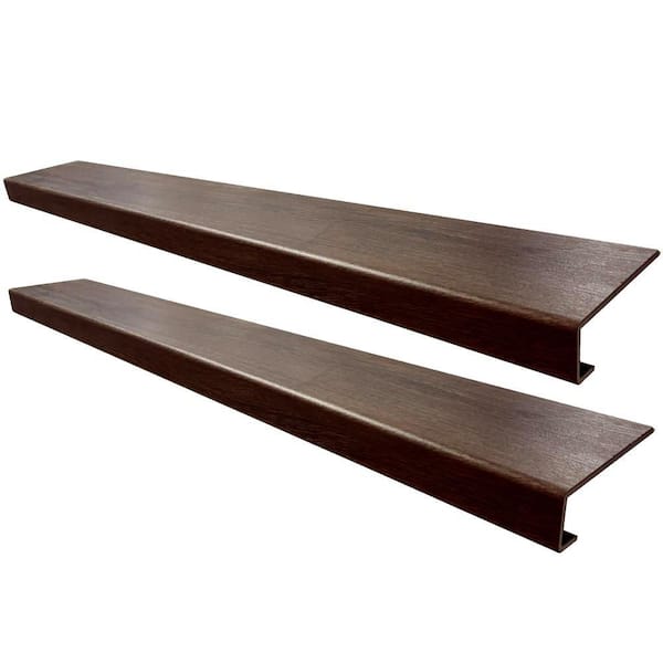 Lipian Hill Hickory Stair Tread Molding Square Exact Match for Lifeproof Vinyl Floor 2-Pieces 46 in. x 7 in. x 6.5 mm T