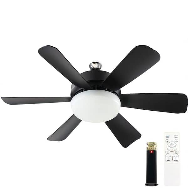 18 in. Black Socket Indoor Ceiling Fan with Light, Industrial Screw Ceiling Fan with Remote, Mini Ceiling Fan for Garage