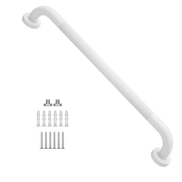 Numhew 24 in. Anti Slip Shower Grab Bar in White, Knurled Bathroom Grab Bar, Safety Hand Rail Support for Handicap Elderly