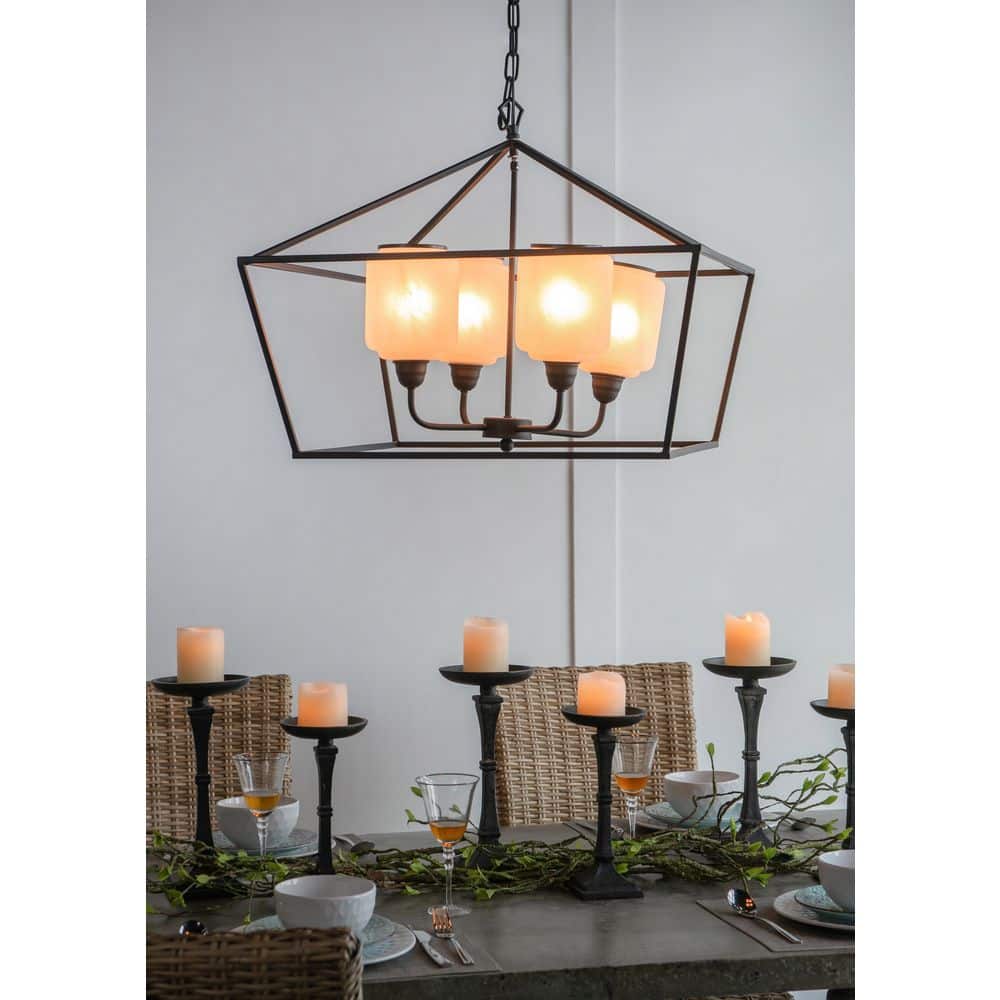 4 Lights Black Iron Chandelier for Kitchen Dining Room Foyer Entryway with no bulbs included price history on PriceWatchPro