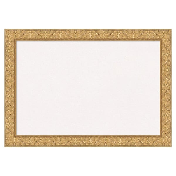 Lila Gold 20 in. x 14 in. Wood Framed White Cork Memo Board
