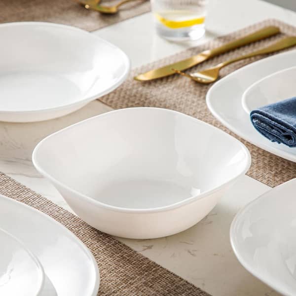 MALACASA, Series Julia, 18-Piece Dinner Sets Ivory White Porcelain
