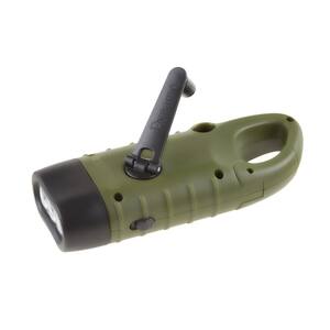 Rechargeable LED Flashlight - Solar Powered and Hand Crank Operated - Lightweight with Carabiner Clip