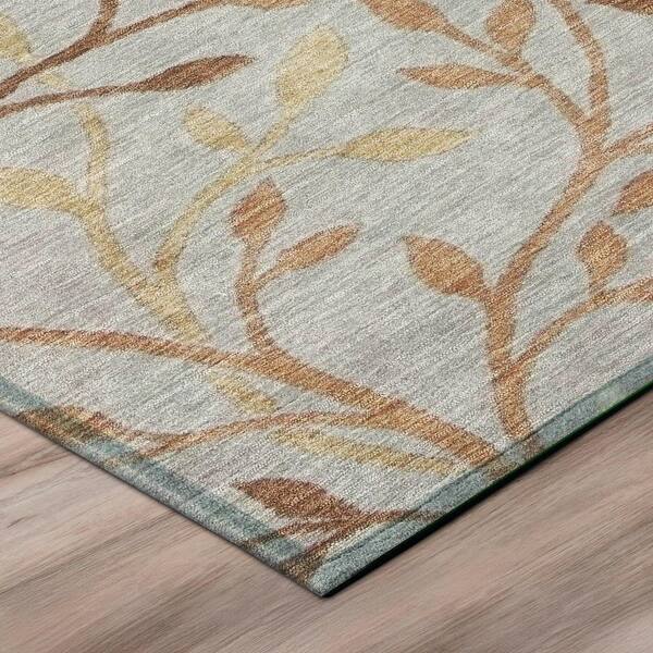 Chantille Machine Washable Indoor/Outdoor Abstract ACN3024 Linen 8 ft. x 8 ft. Round Rug