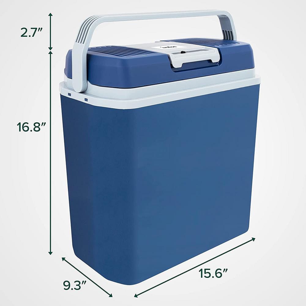 Ivation 24L Blue Electric Thermoelectric Cooler with Wheels