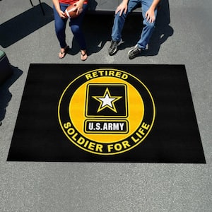 U.S. Army Black 5 ft. x 8 ft. Indoor vinyl backing Tufted Solid Nylon Rectangle Ulti-Mat Area Rug