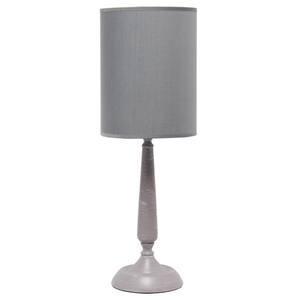 Simple Designs LT1076 Gold & Black Table Lamp - 21.25" Fabric Drum Shade With Pull Chain