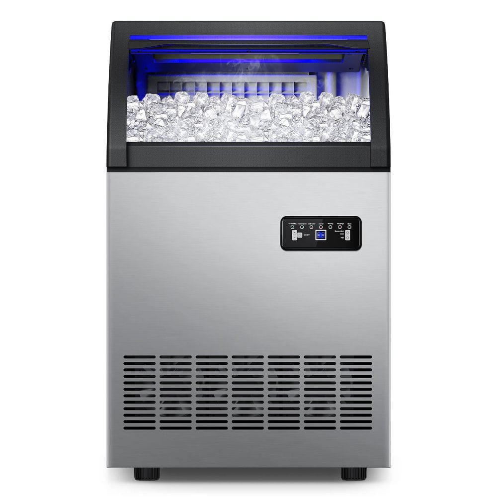 19 in. Full Cube Production Commercial Ice Maker 200 lb. /24 H Stainless Steel Freestanding Ice Maker