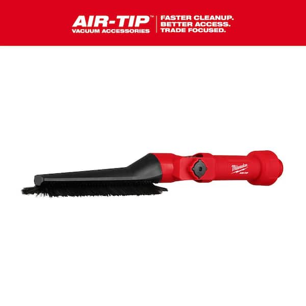 Milwaukee AIR-TIP 1-1/4 in. - 2-1/2 in. Low-Profile Pivoting Brush Wet/Dry Shop Vacuum Attachment (1-Piece)