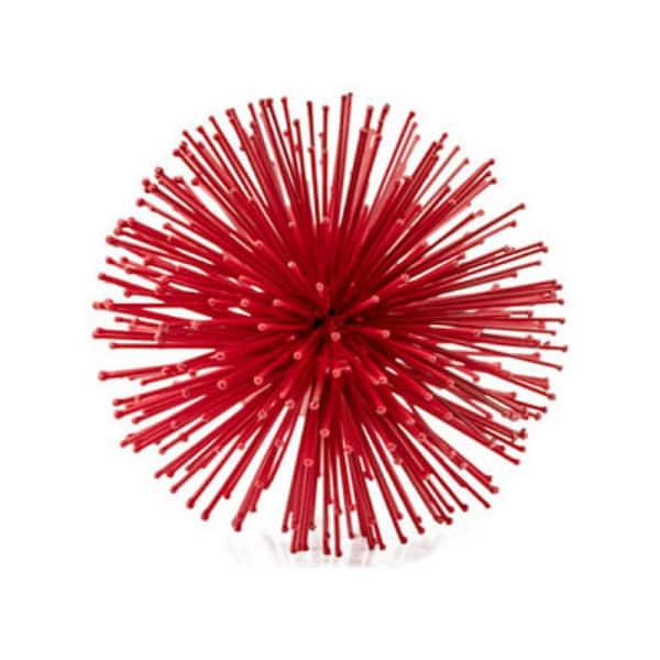 HomeRoots Metal Red Decorative Urchin Spiky Sphere Tabletop Sculpture