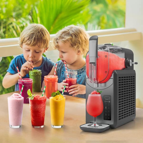 Ecoviva 88 oz. Slushy Machine Monochrome Screen Gray Snow Cone Machine with 5-Preset Modes and Child-Lock, 12 Hours Freshness