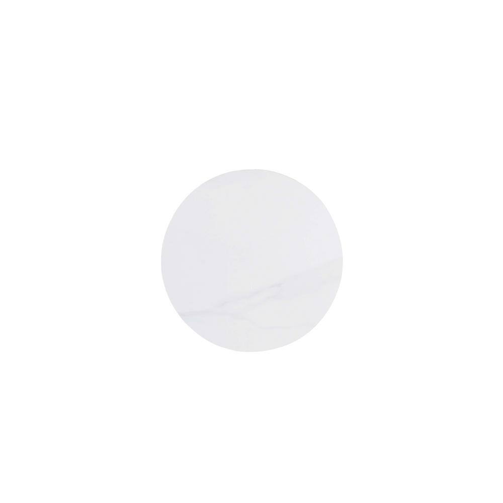 Round White Stone Top Gold Metal Accent Table