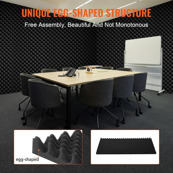 Jdejiela 1 Pack Egg Crate Foam Sound Proof Foam Panels for Walls ,48''X24''X2'' inch Acoustic Panels, high-Density Fireproof soundproof Wall Panels, Professional Acoustic Treatment (Black Jdejiela 1 Pack Egg Crate Foam Sound Proof Foam Panels for Walls ,48''X24''X2'' inch Acoustic Panels, high-Density Fireproof soundproof Wall Panels, Professional Acoustic Treatment (Black