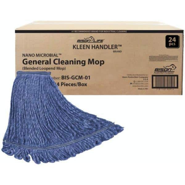 Blue Cotton Heavy Duty Flat Mop Head Replacement Pack