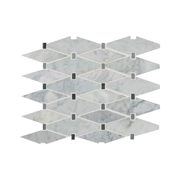 MSI Take Home Tile Sample - Marbella Diamond 4 in. x 4 in. Polished Marble Mosaic Tile