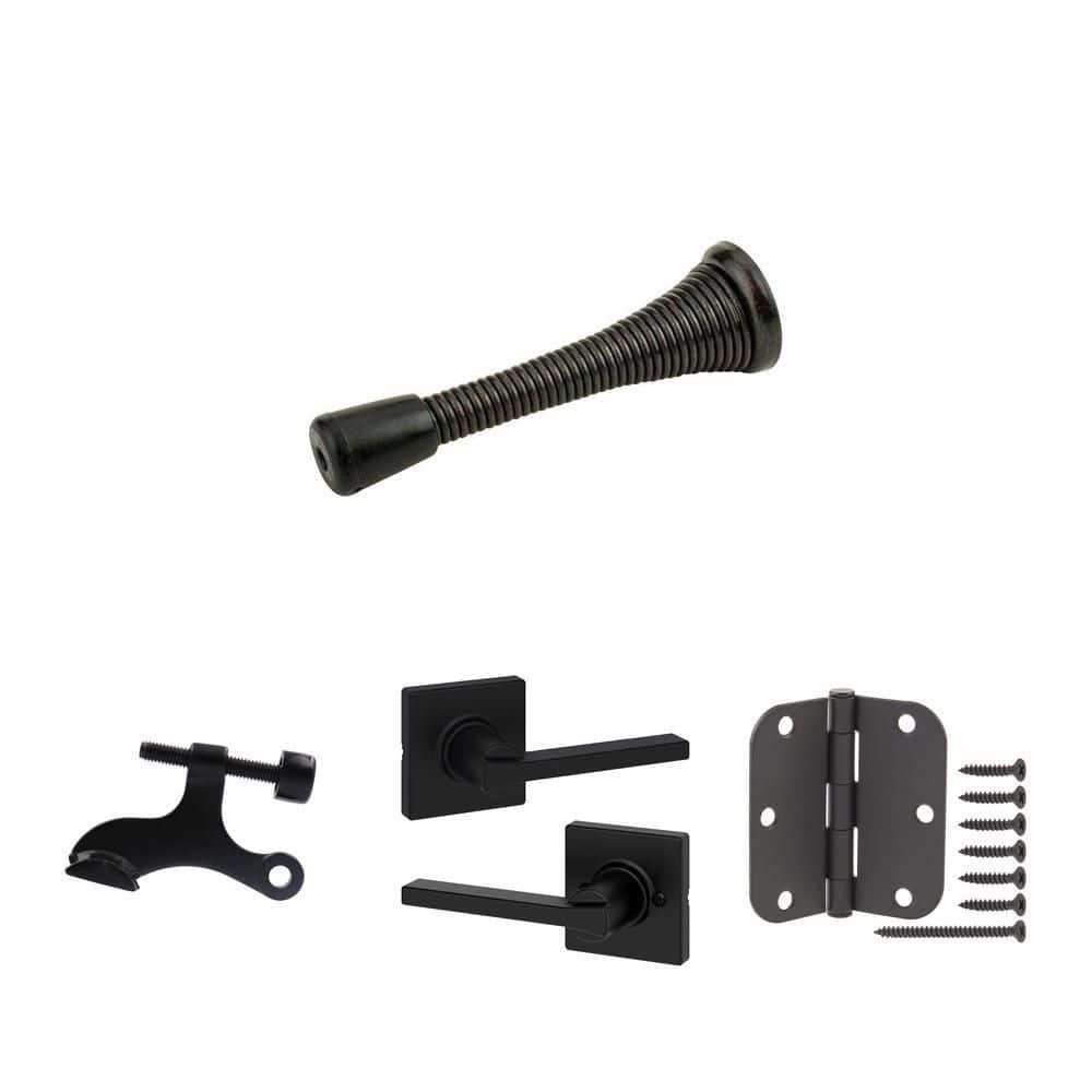 Everbilt Matte Black Spring Door Stop 28217 - The Home Depot