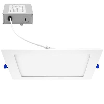 8 in. Square 4000K Neutral White Light New Construction IC Rated Canless Recessed Integrated LED Kit