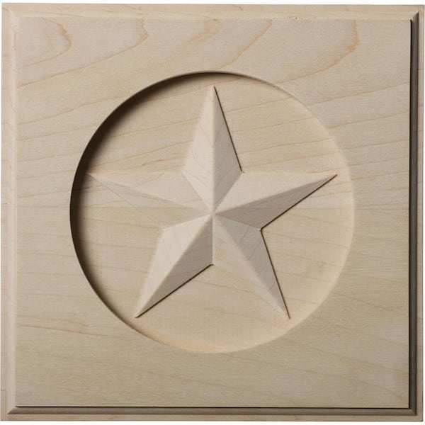 Ekena Millwork 7 in. x 1 in. x 7 in. Unfinished Wood Alder Austin Star Rosette