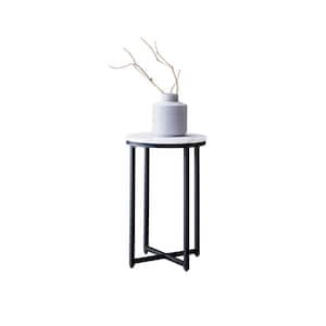 15.75 in. Black X-Shaped MDF End Table with Adjustable Height