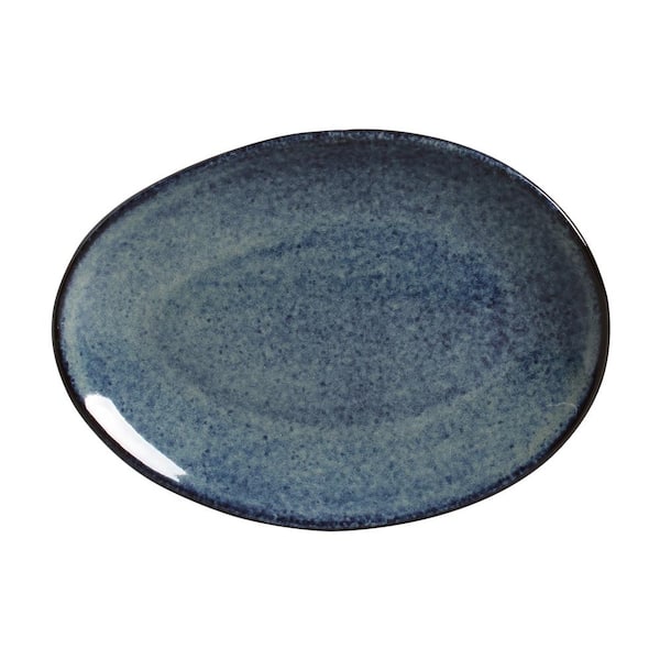 PORTO BRASIL Denim Oval Dessert Plate Organic (Set of 6)