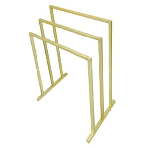 Edenscape Pedestal 3-Bar Towel Rack in Brushed Brass