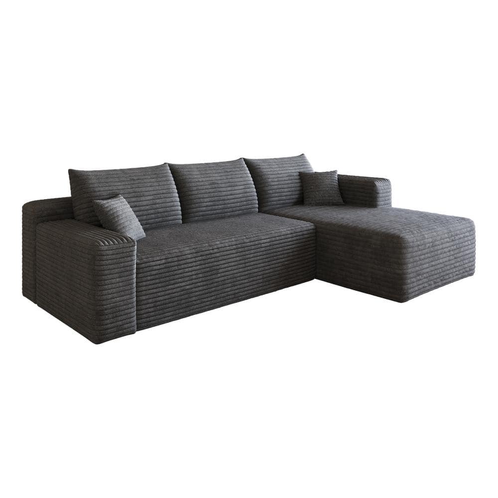 95 in. Cloud Sectional Sofa with Flared Arm Plush Corduroy U-Shaped Deep Seat Corner Couch in Dark Grey price history on PriceWatchPro