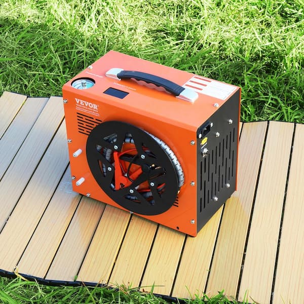 PCP Air Rifle Pump 0.4 Gal. 4500Psi Portable Electric Air Compressor 30Mpa Auto-stop with Built-in Water/Oil Adapter Fan