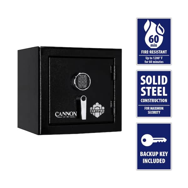 CANNON Fortified 60 Min Fire Rated, Electronic Lock with Backup Key, Home Safe FD1819, Black
