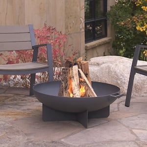 Anson 32 in. Wood Burning Steel Fire Bowl in Gray