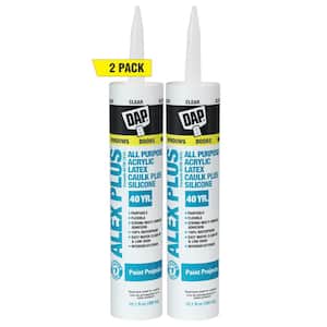 Alex Plus 10.1 oz. Clear Acrylic Latex Caulk Plus Silicone (2-Pack)